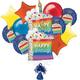 Premium Rainbow Slice Birthday Foil Balloon Bouquet with Balloon Weight, 13pc